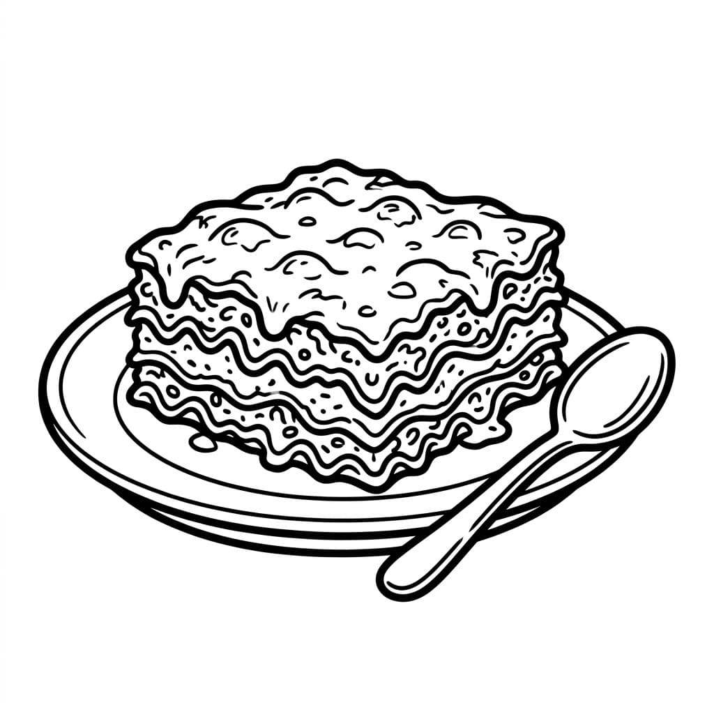 Lasagna con Cucchiaio da colorare