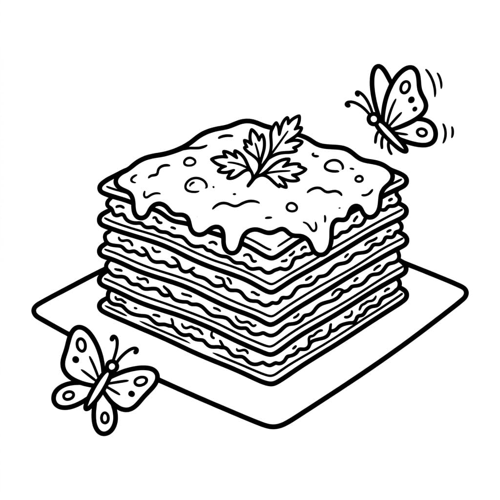 Lasagna con Farfalle da colorare