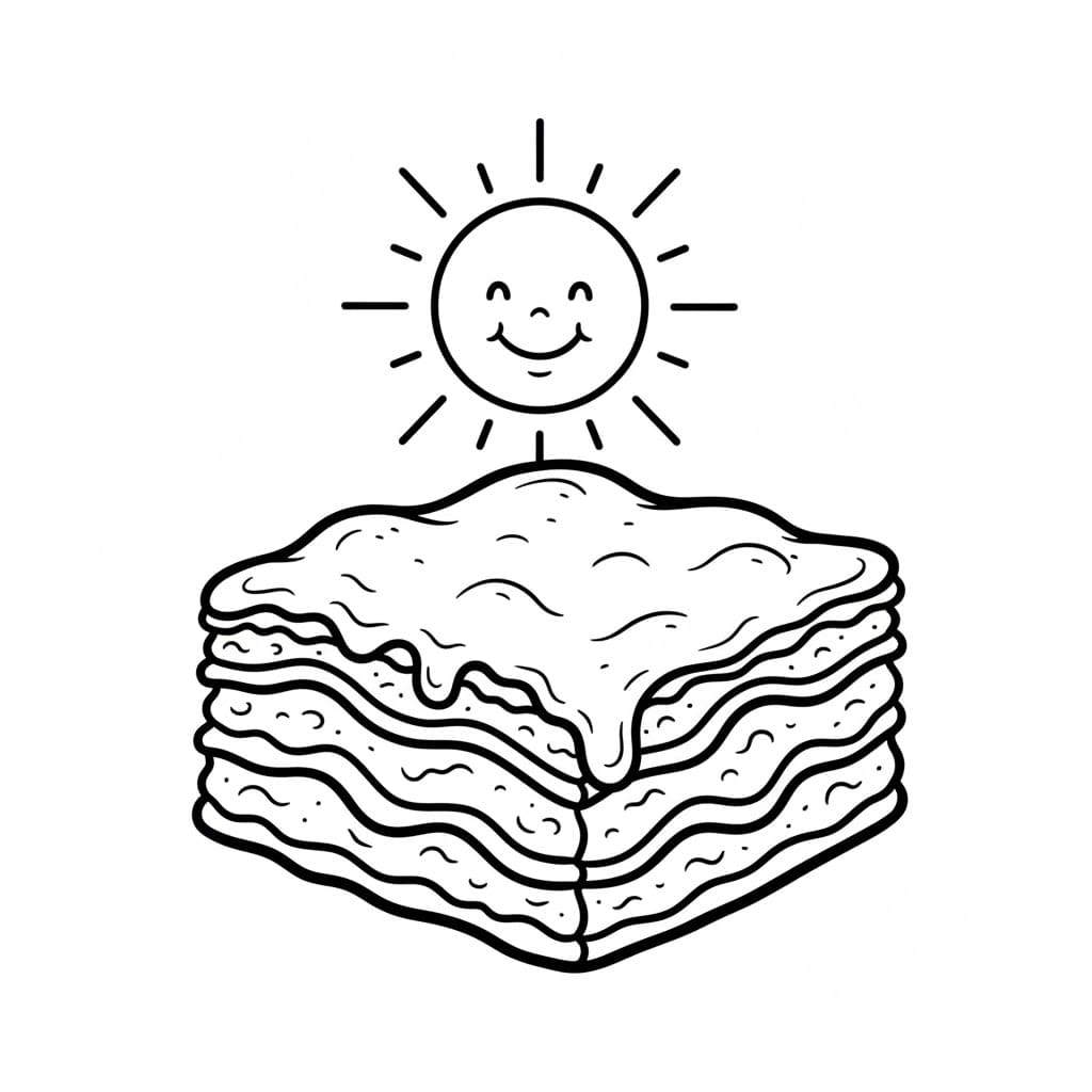 Lasagna con Sole da colorare