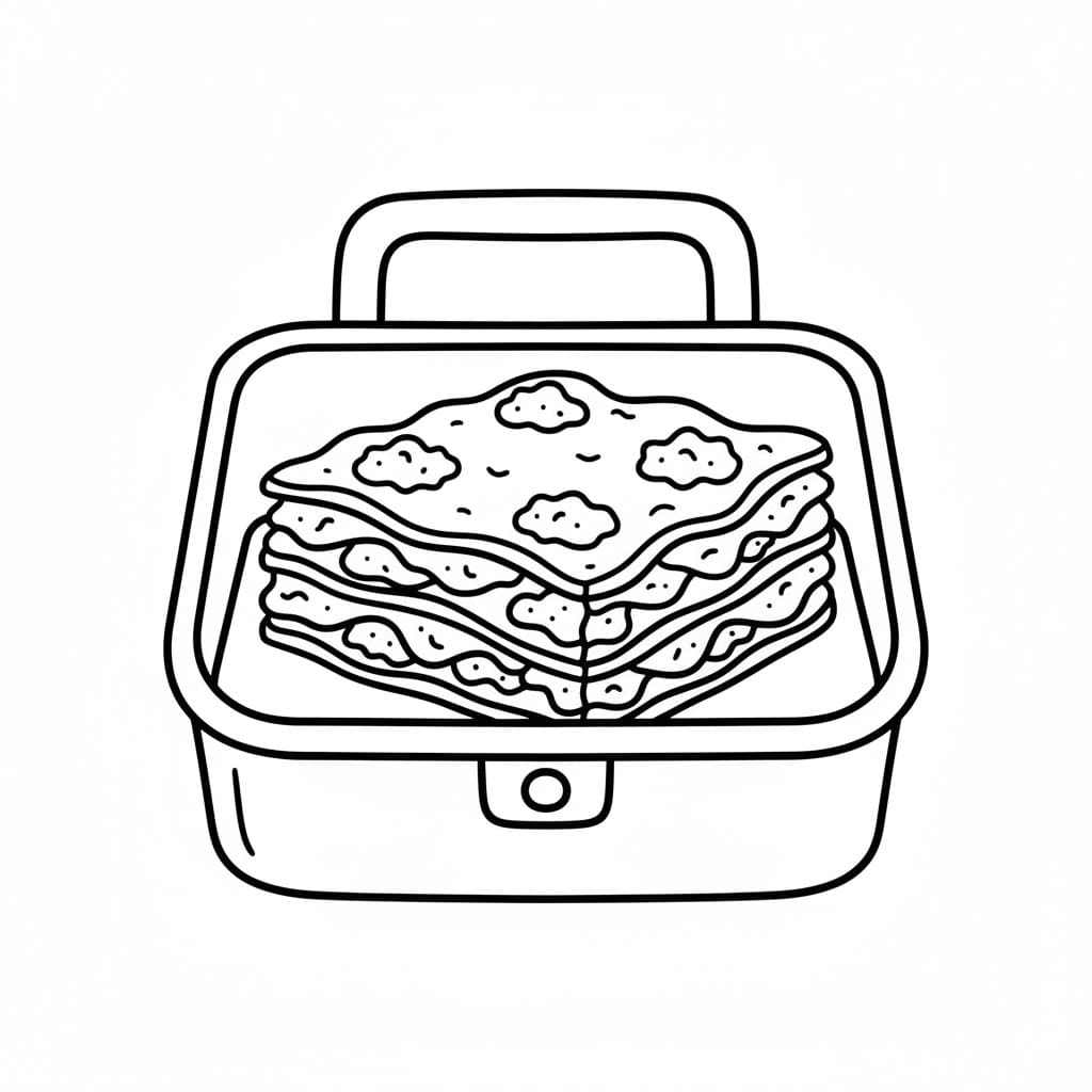 Lasagna nel Lunch Box da colorare