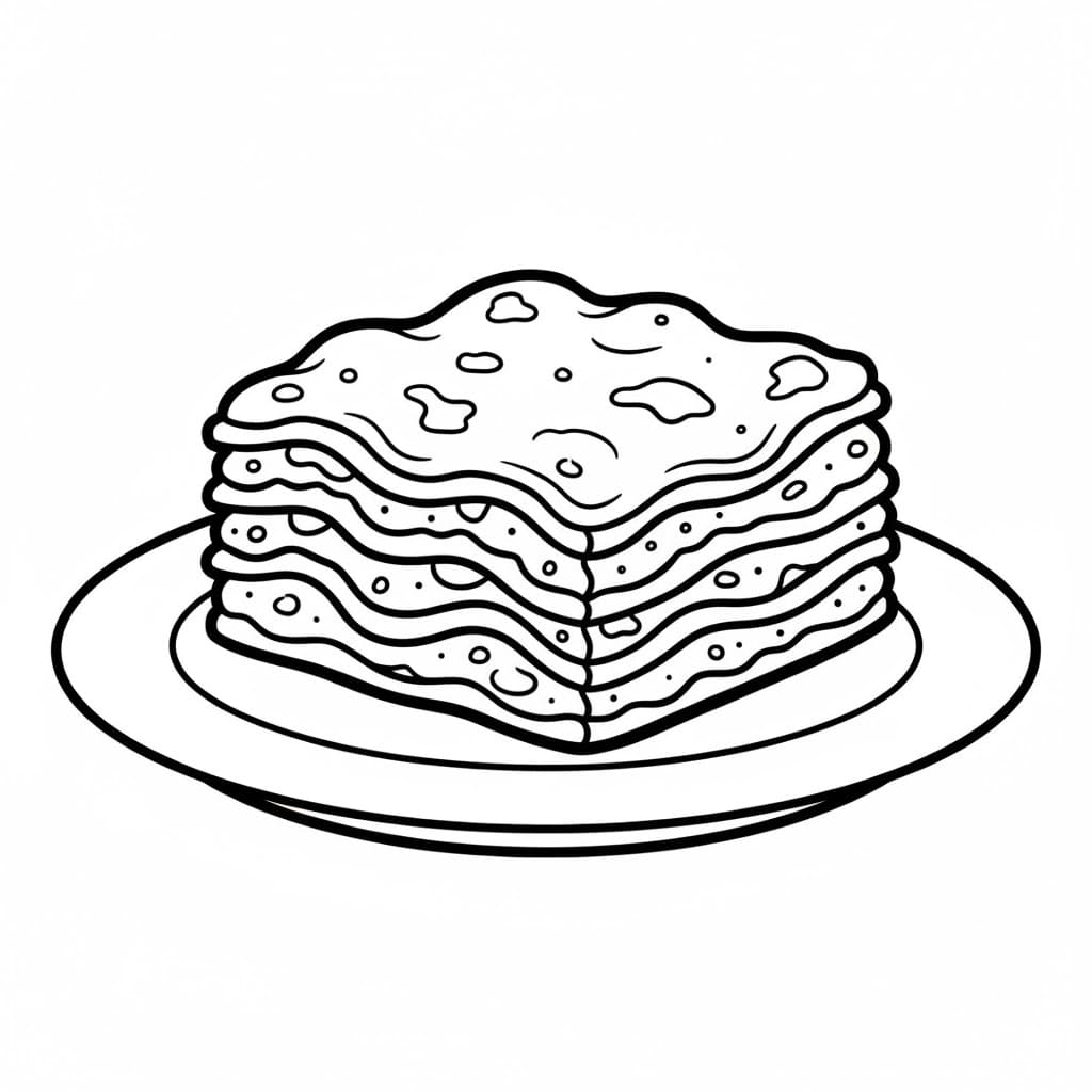 Lasagna nel Piatto da colorare