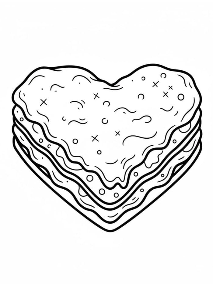 Lasagne a Cuore da colorare