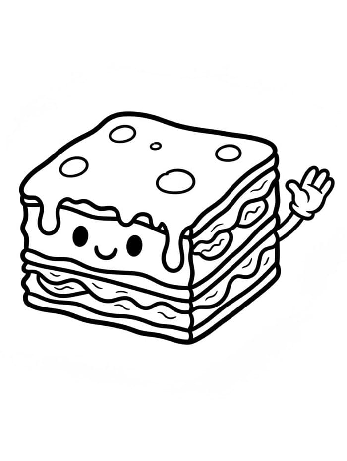 Lasagne che Saluta da colorare
