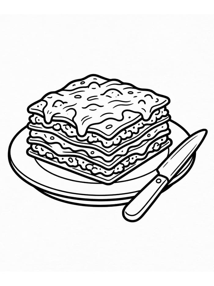 Lasagne con Coltello da colorare