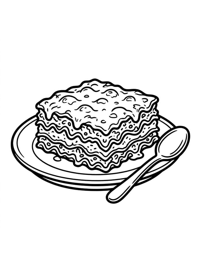 Lasagne con Cucchiaio da colorare