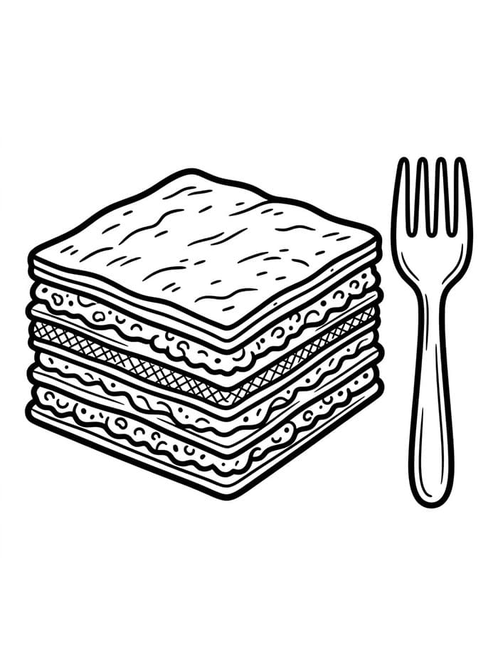 Lasagne con Forchetta da colorare