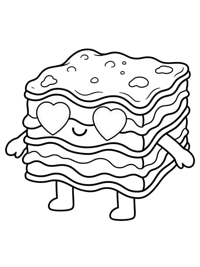 Lasagne con Occhi a Cuore da colorare
