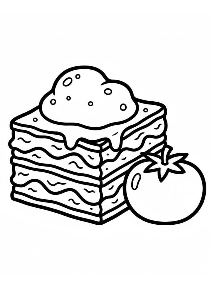 Lasagne con Pomodoro da colorare