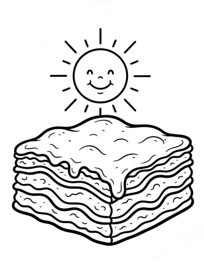 Lasagne con Sole da colorare