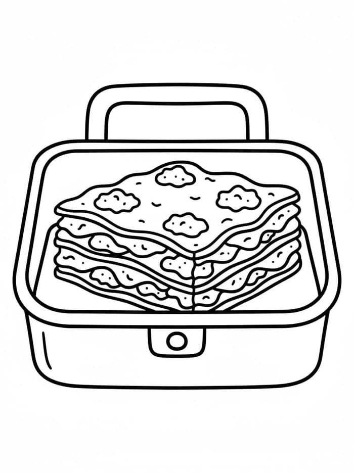 Lasagne nel Lunch Box da colorare