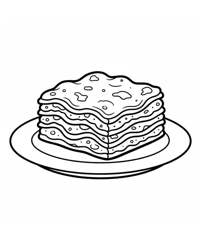 Lasagne nel Piatto da colorare