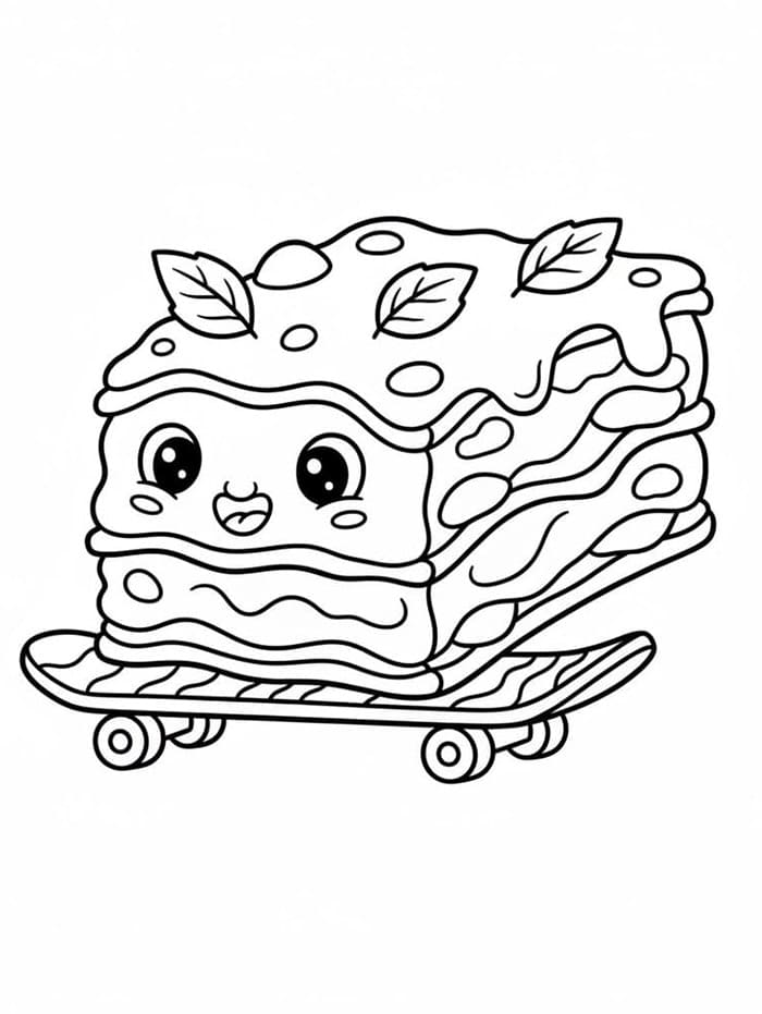 Lasagne sullo Skateboard da colorare