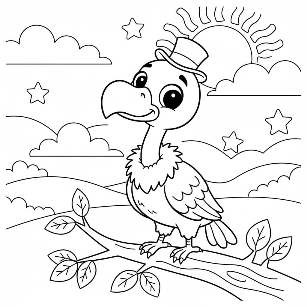 L'avvoltoio inclina la testa da colorare