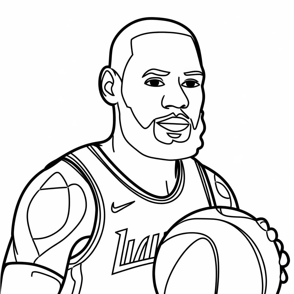 LeBron James felice da colorare