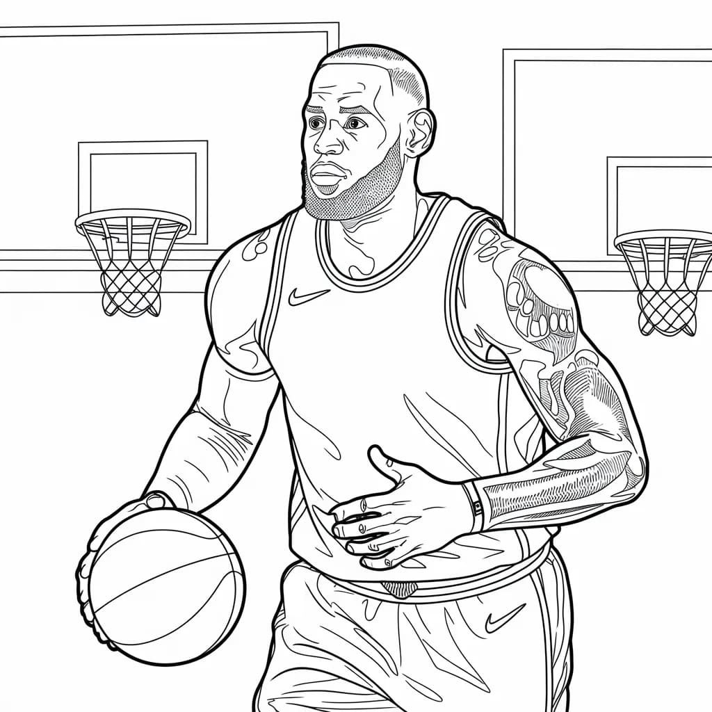 LeBron James osserva da colorare