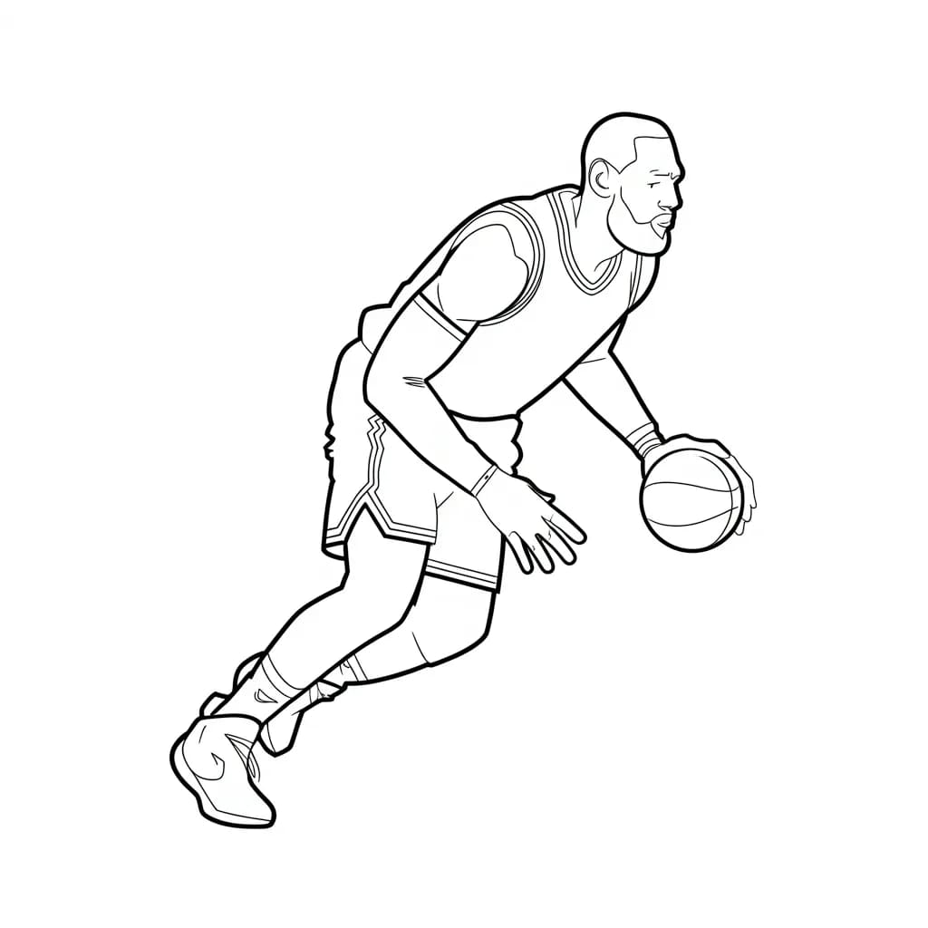 LeBron James palleggia da colorare