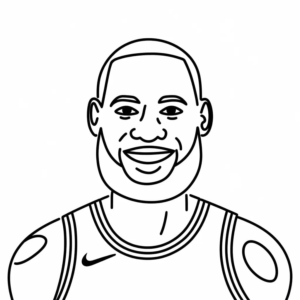 LeBron James sorride da colorare