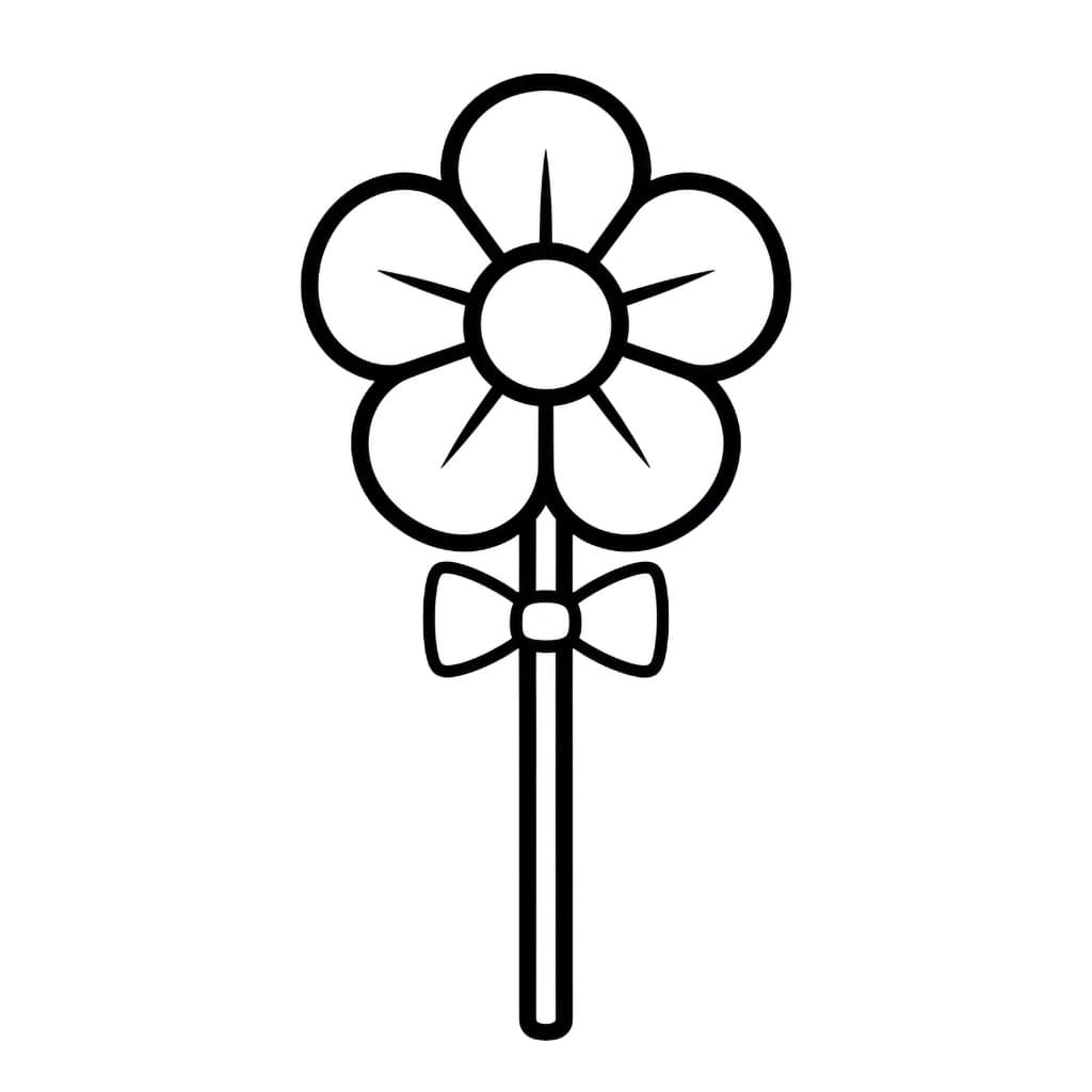 Lecca lecca a forma di fiore da colorare