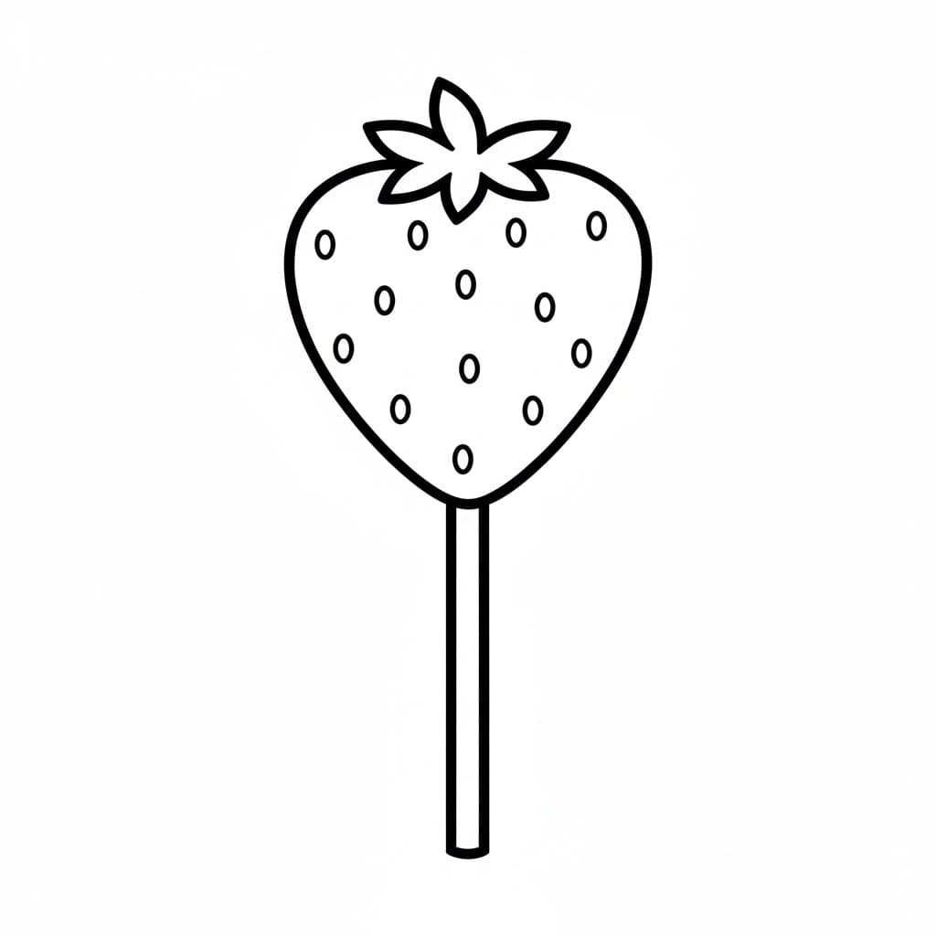 Lecca lecca a forma di fragola da colorare