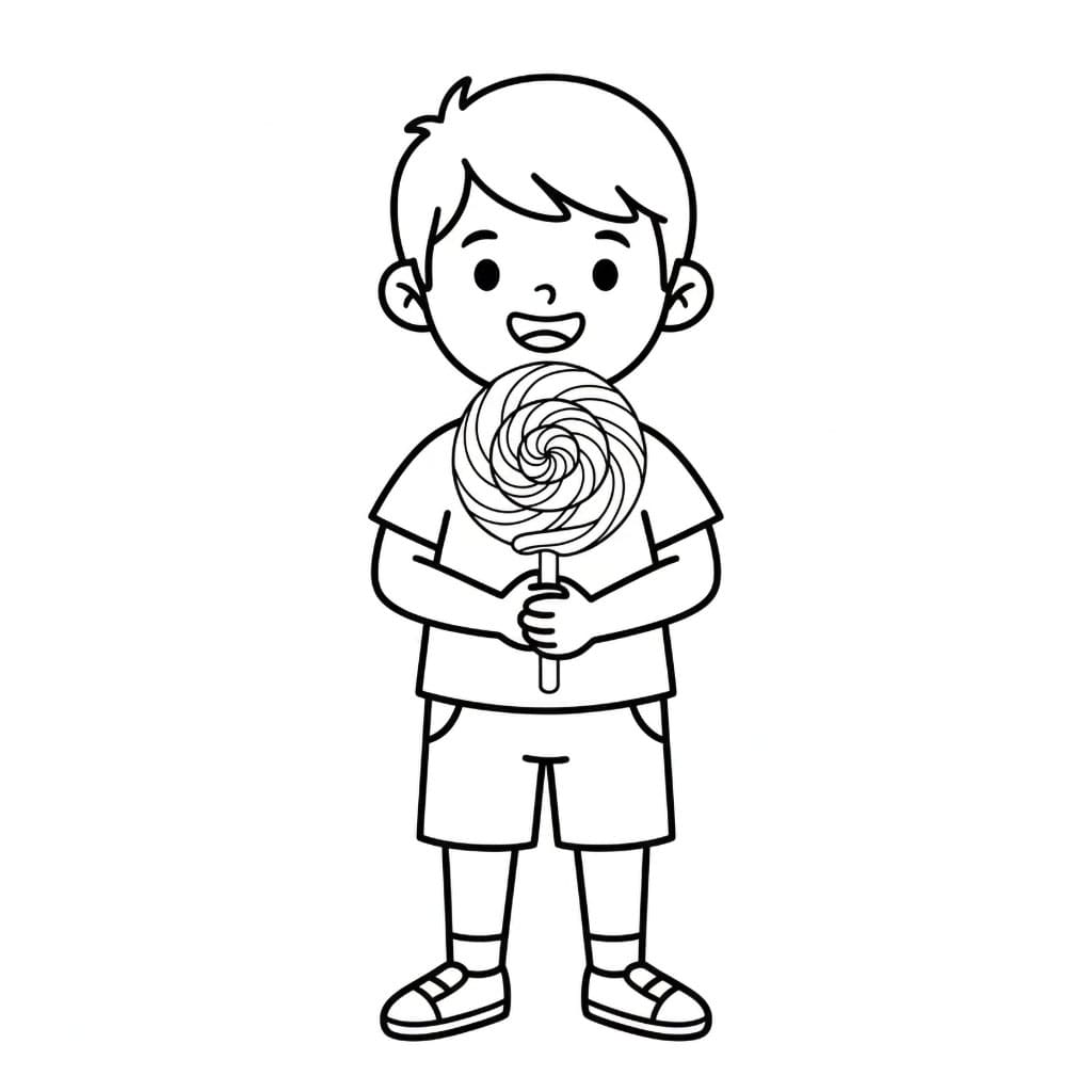 Lecca-lecca con Bambino da colorare