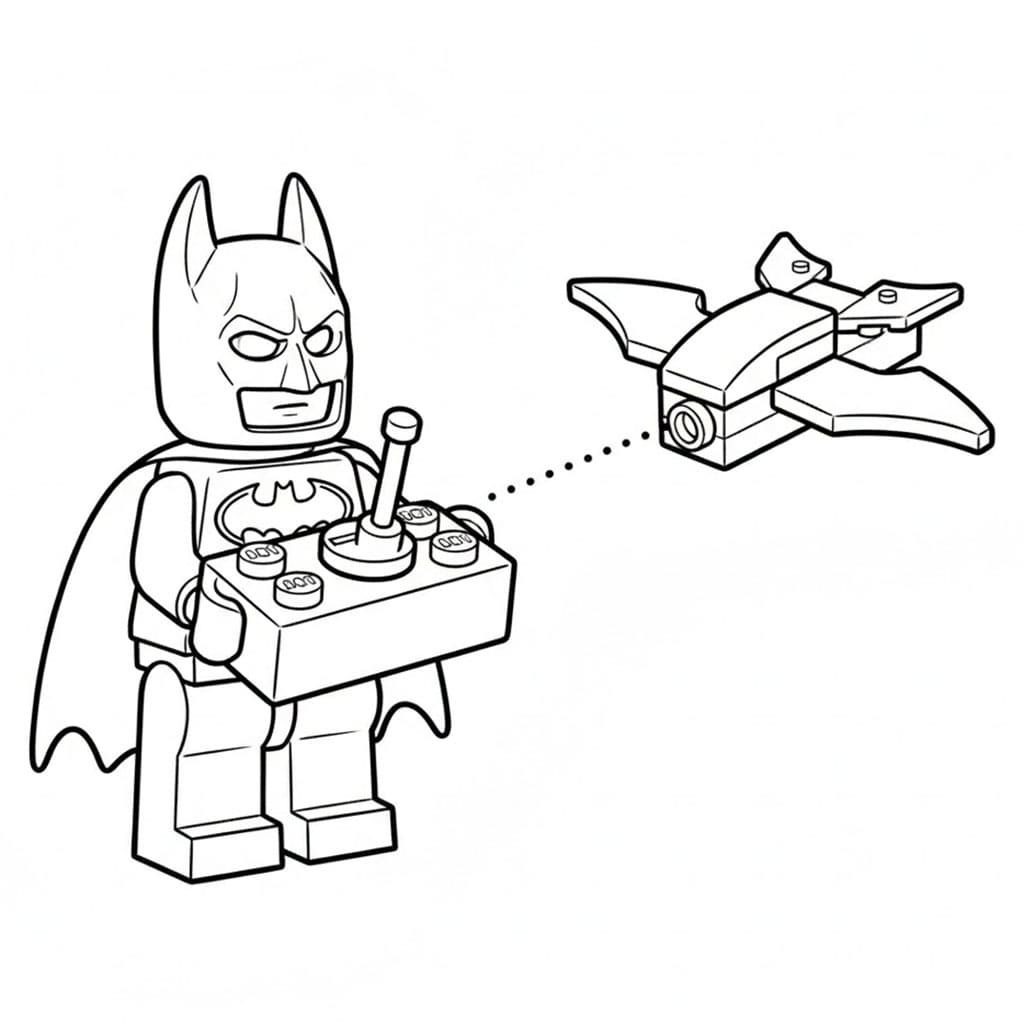 Lego Batman con Bat-drone da colorare