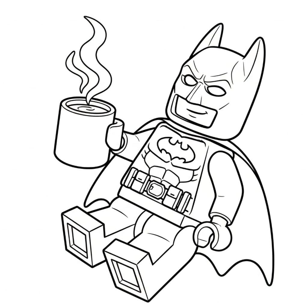 Lego Batman con caffè da colorare