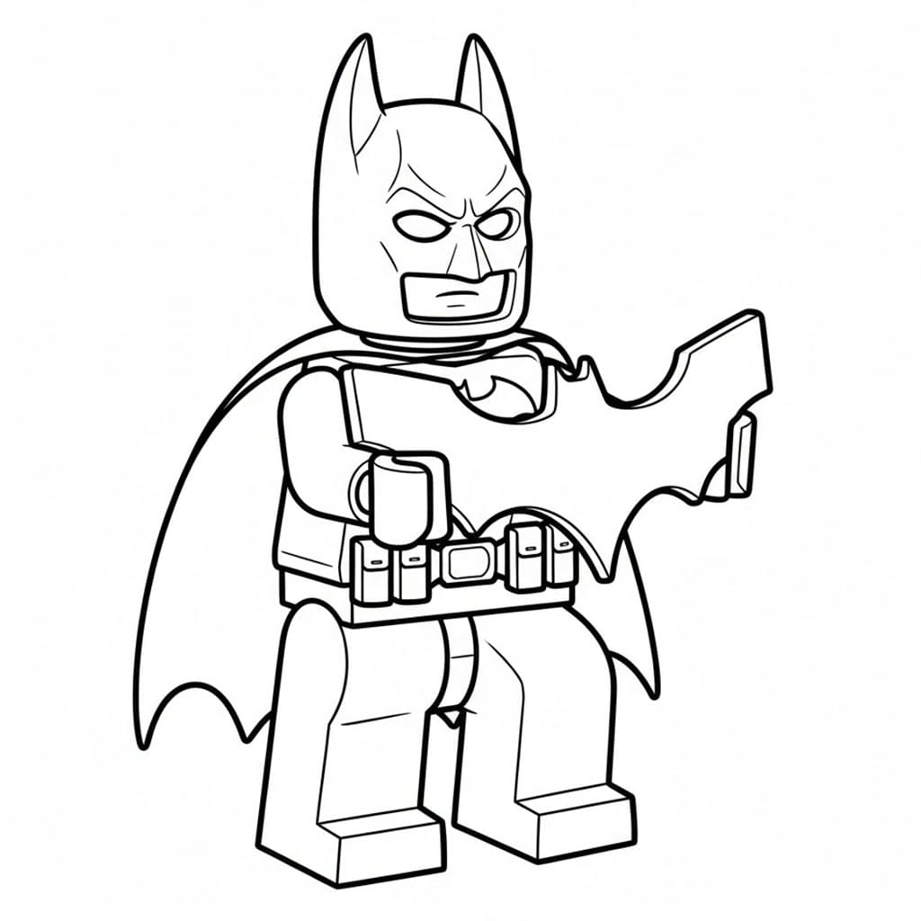 Lego Batman con lo scudo del pipistrello da colorare