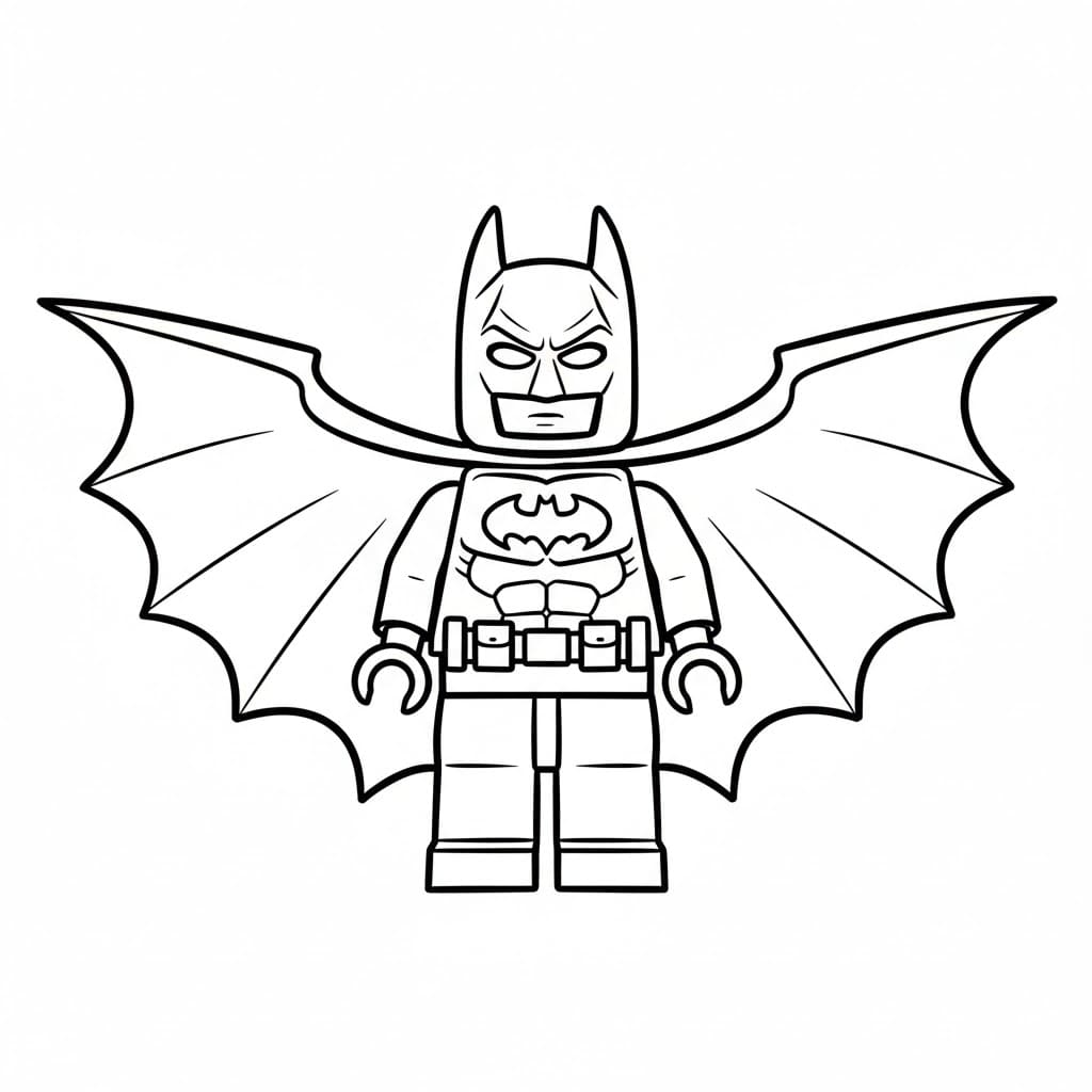 Lego Batman con mantello svolazzante da colorare