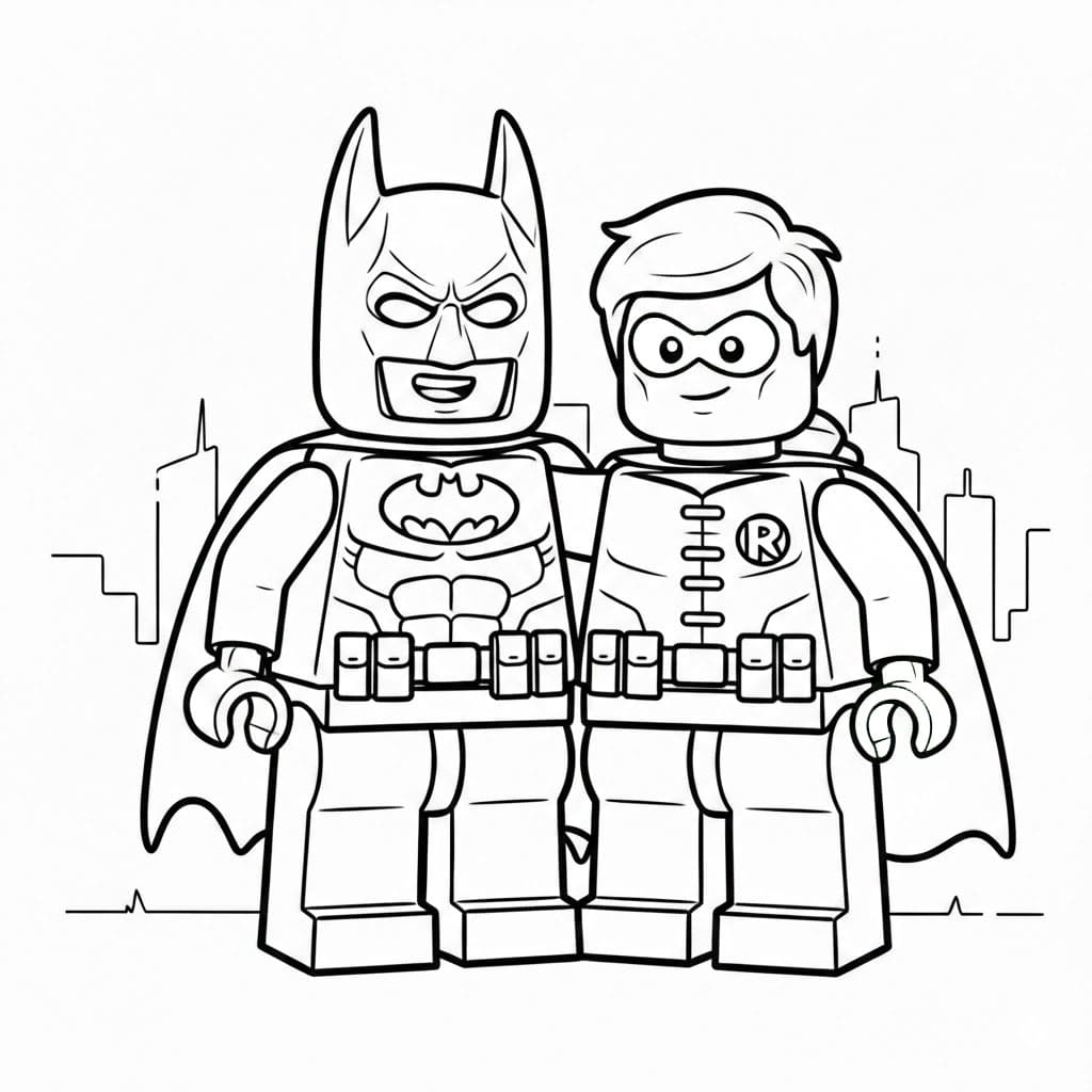 Lego Batman e Robin da colorare