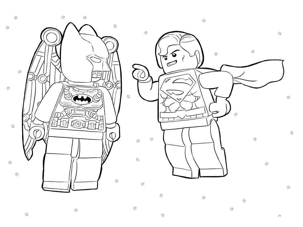 Lego Batman e Superman da colorare