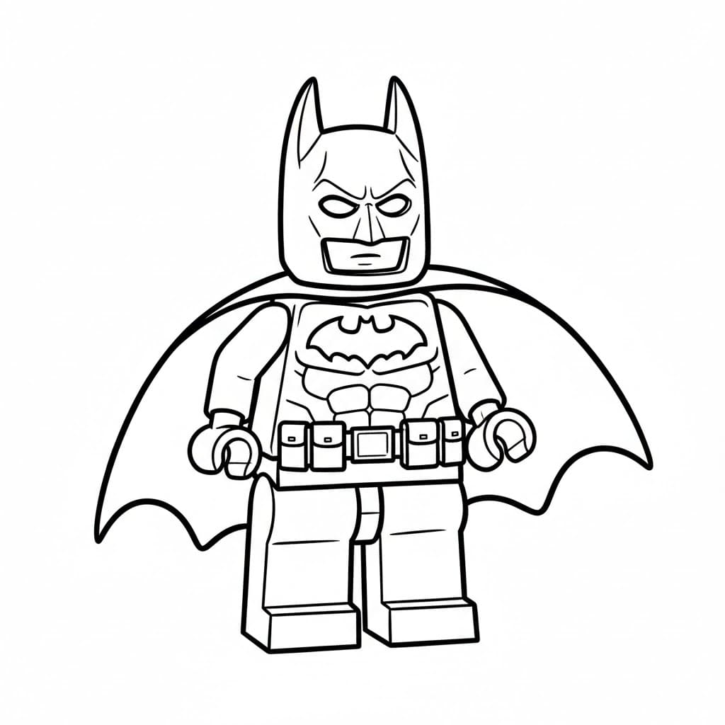 Lego Batman in posa da eroe da colorare