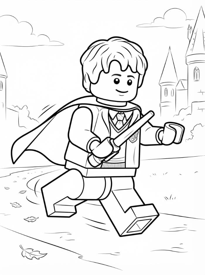 Lego Harry Potter che corre da colorare
