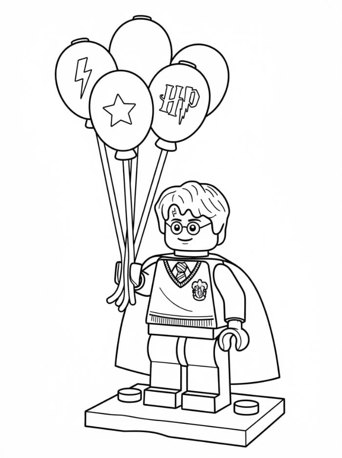 Lego Harry Potter con dei palloncini da colorare