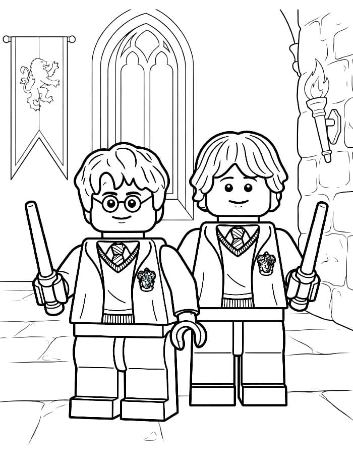 Lego Harry Potter e Ron Weasley da colorare