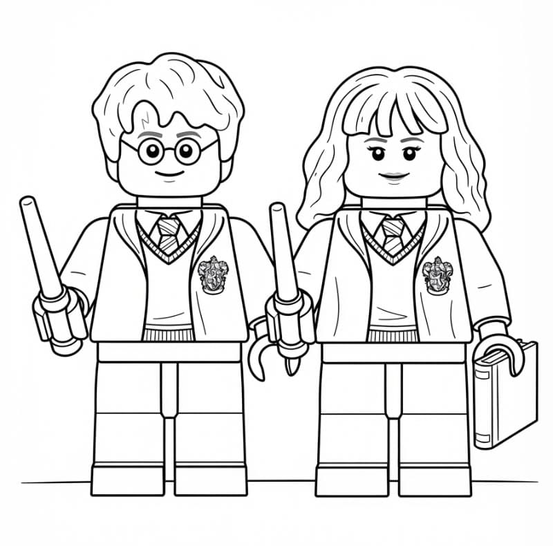 Lego Harry Potter ed Hermione Granger da colorare