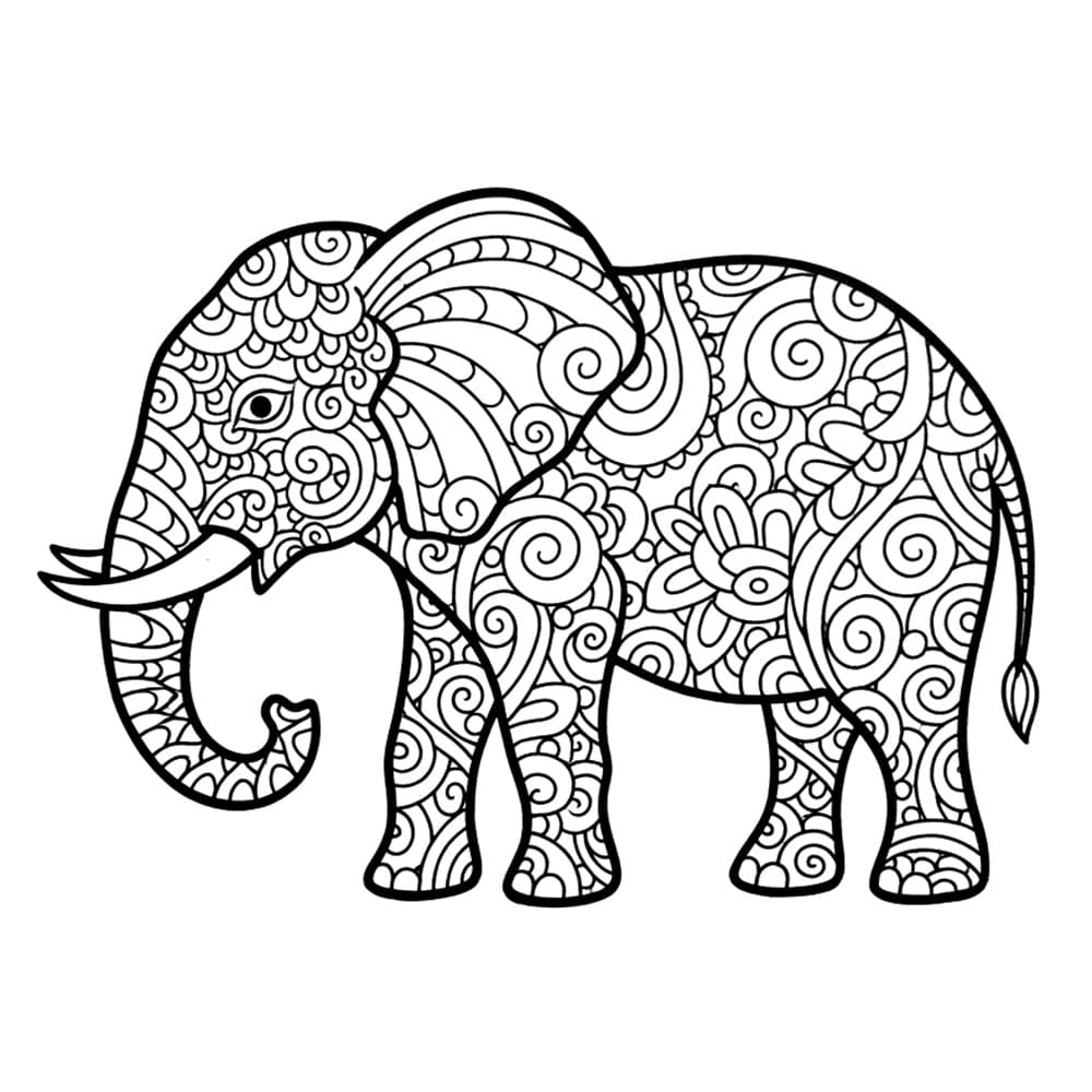 L'elefante Zentangle da colorare