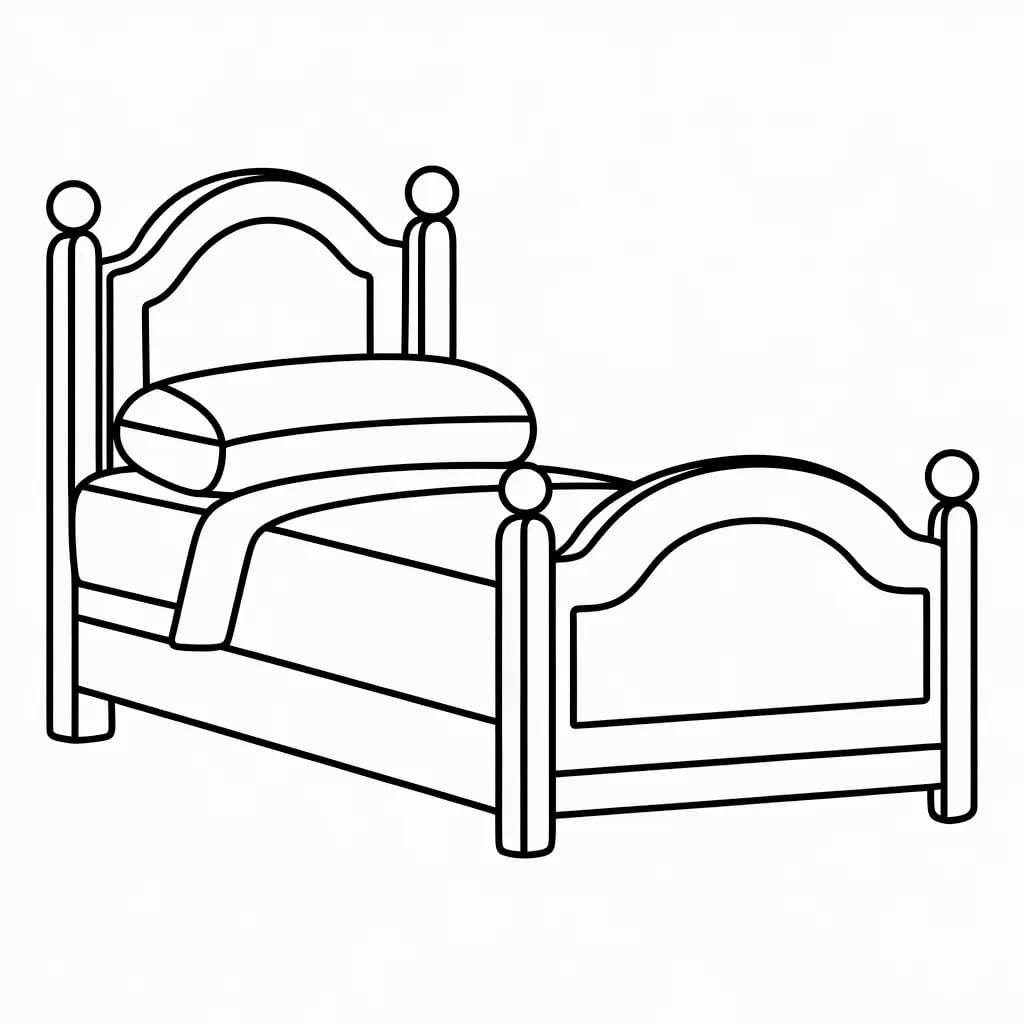 Letto base da colorare