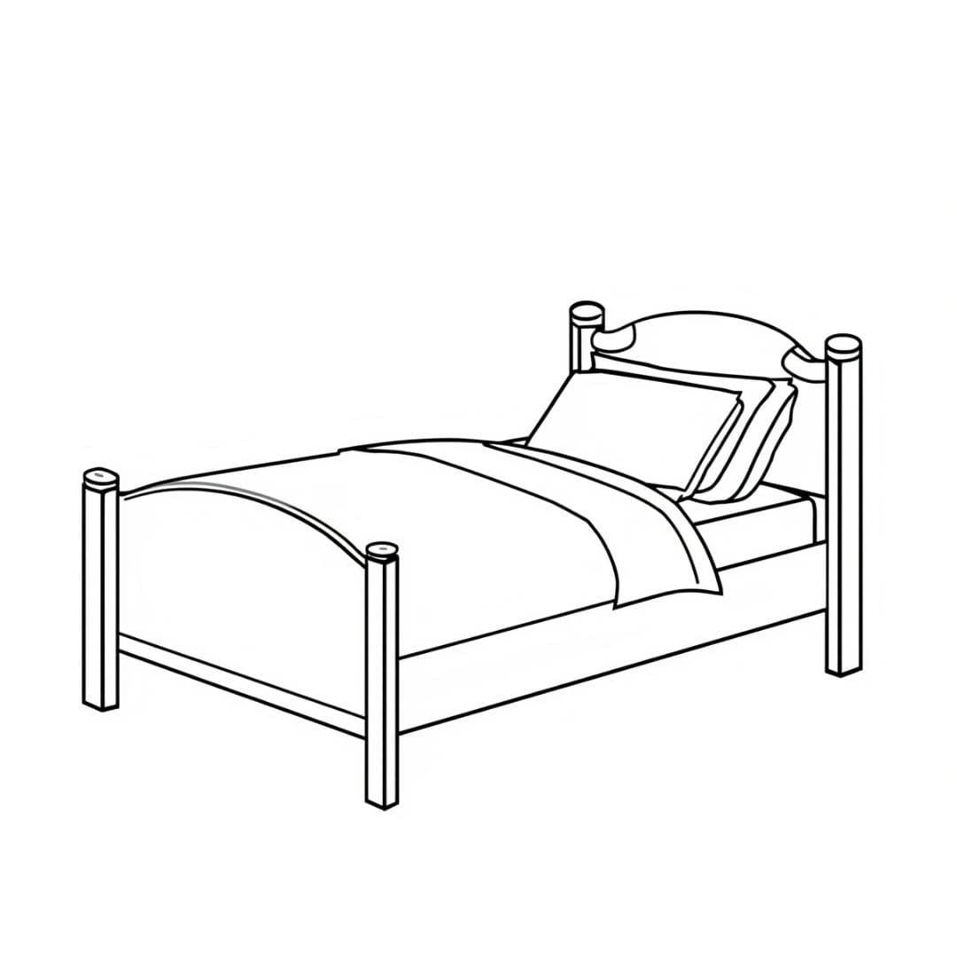 Letto comodo da colorare