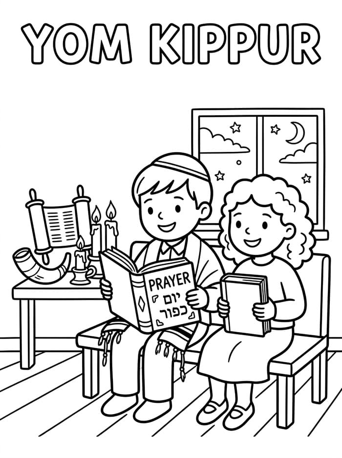 Lettura per Yom Kippur da colorare