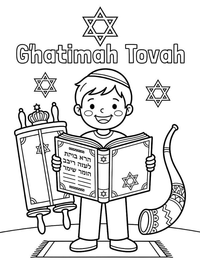 Libro di preghiere per Yom Kippur da colorare