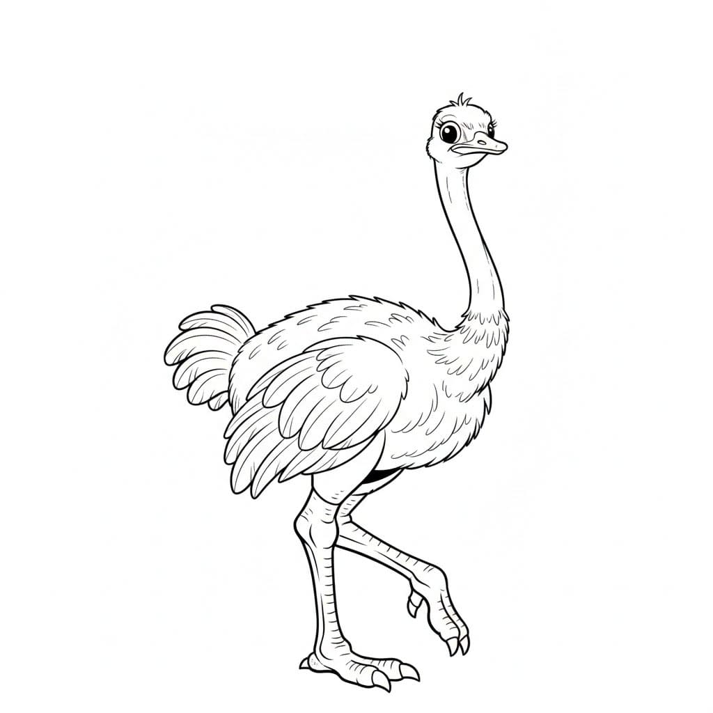 Lineart Struzzo da colorare