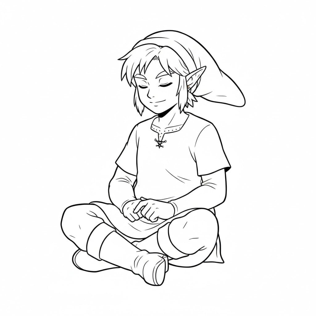 Link seduto da colorare