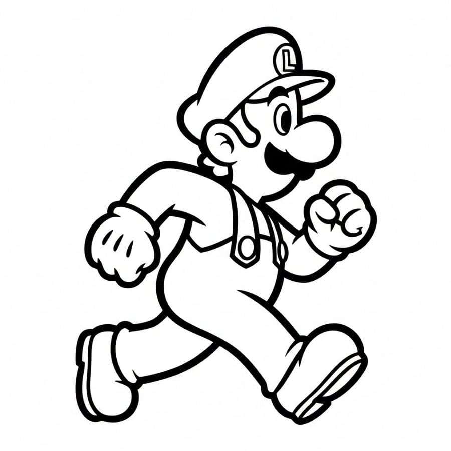 Luigi che corre da colorare