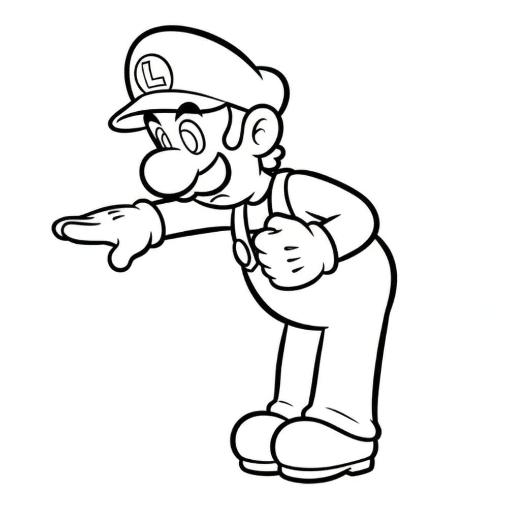 Luigi che fa un inchino da colorare