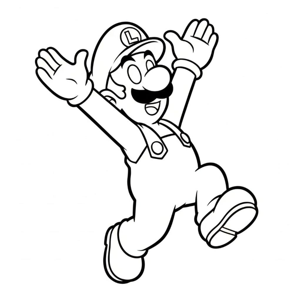 Luigi che salta da colorare