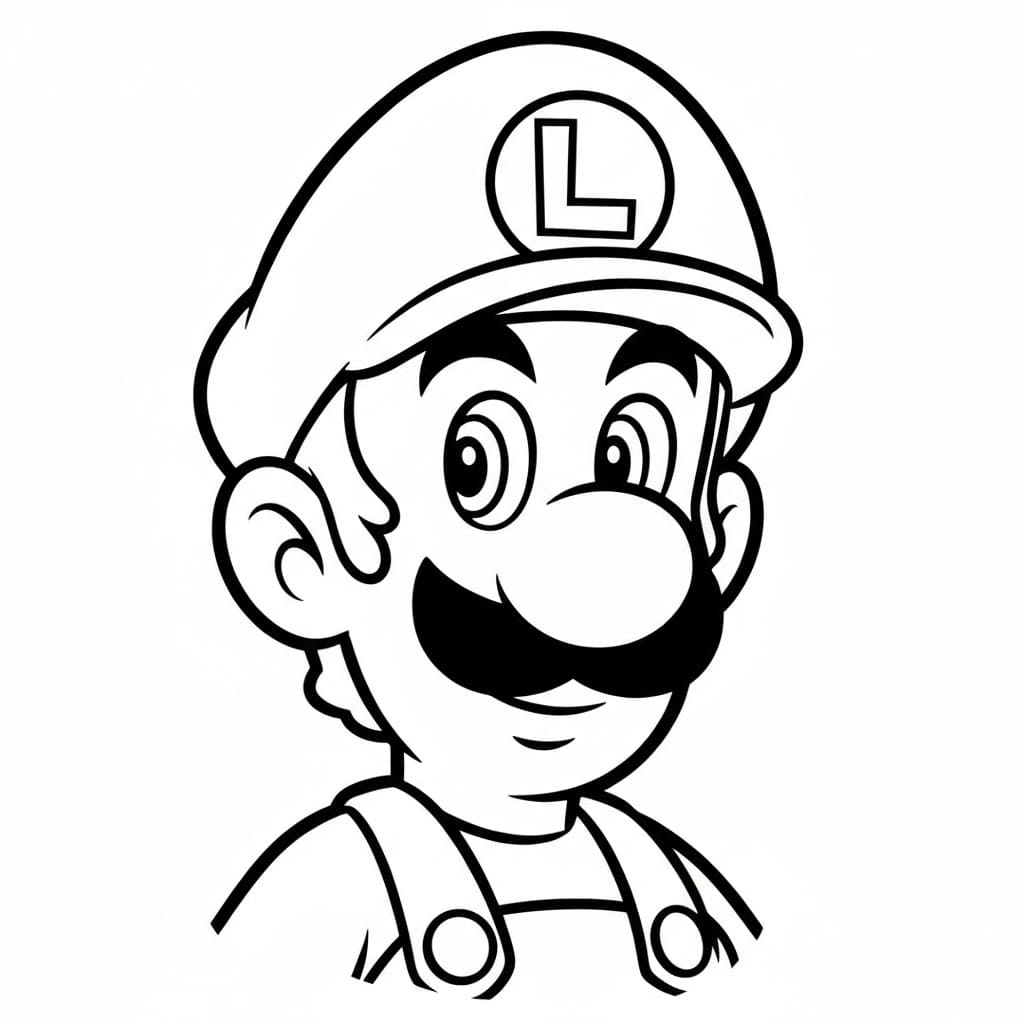 Luigi con il cappello L da colorare
