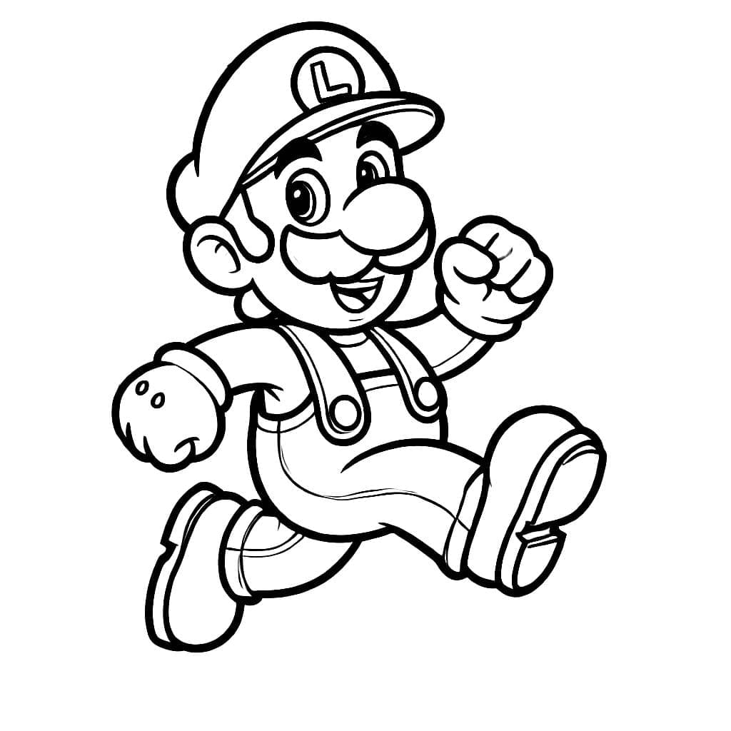 Luigi corre veloce da colorare