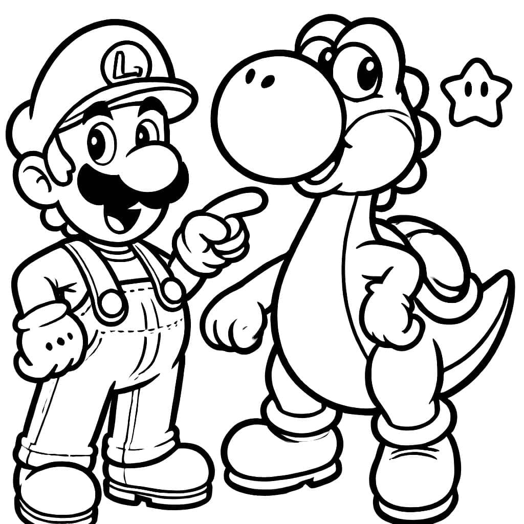 Luigi e Yoshi da colorare