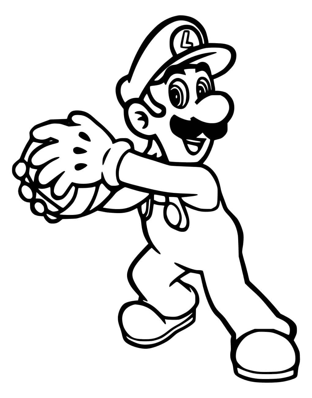 Luigi gioca con una palla da colorare