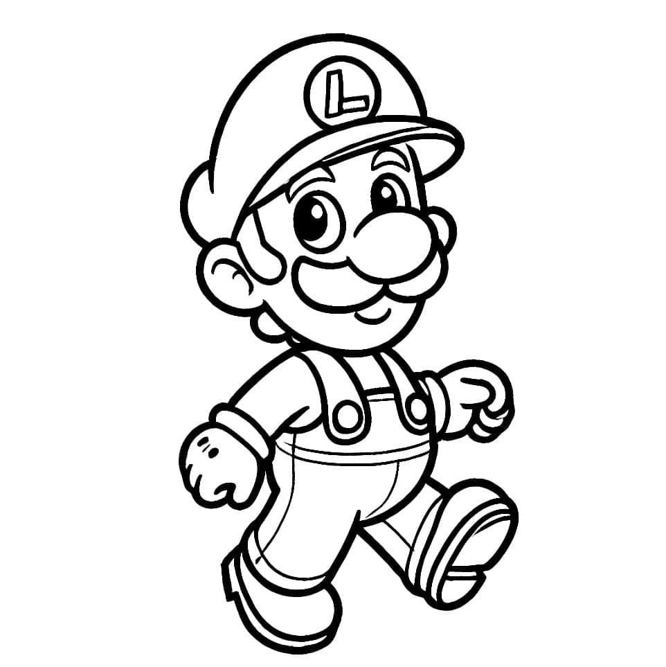 Luigi rilassato da colorare